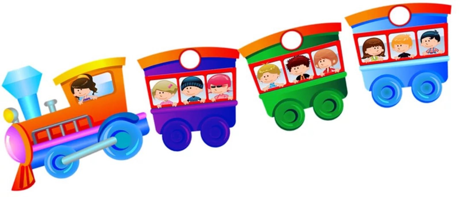 Детский паровоз с вагонами
